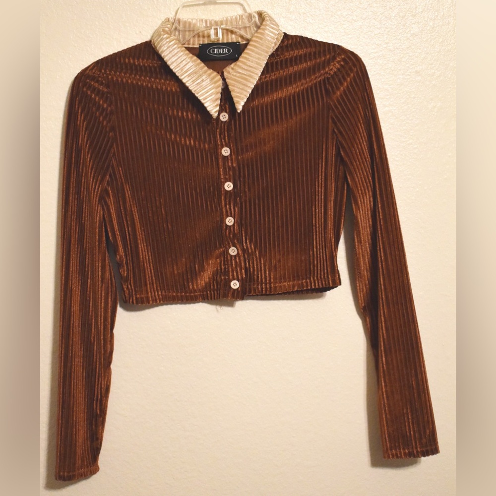 Cropped Button Up Top